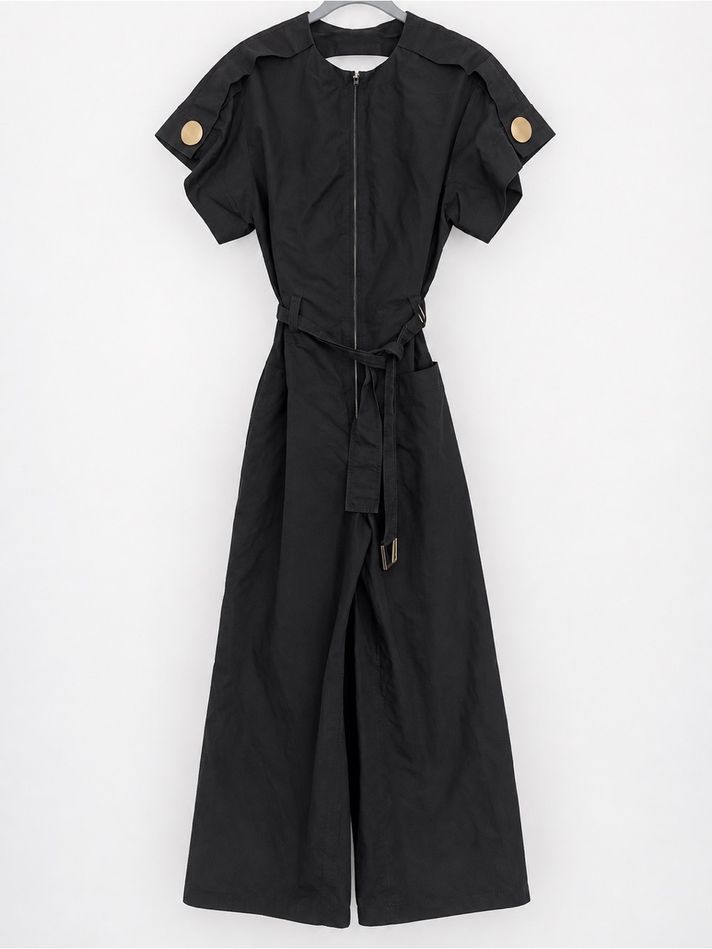 3.1 Phillip Lim Black Long Sleeve Utility Dress with Statement Buttons